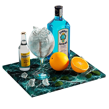 Stylish 6-Piece Cocktail Jin Set 3D model image 1 