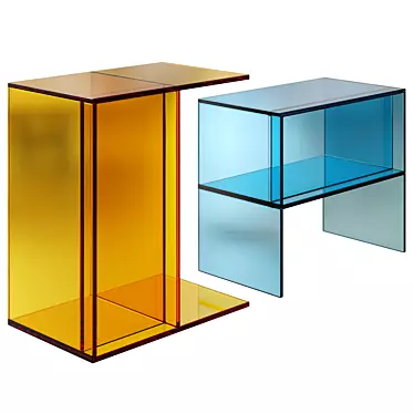 Transparent Acrylic Flip Table - Color Options 3D model image 1 