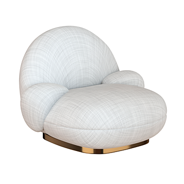 Elegant Ivory Pacha Lounge Chair 3D model image 1 