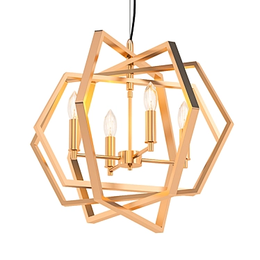 Damaris Gold Chandelier: Elegant Illumination 3D model image 1 