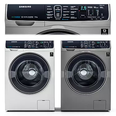 Samsung WW5100R Front Load Washing Machine 3D model image 1 