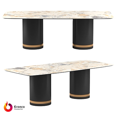 Versatile Kronco Verdi Porcelain Dining Table 3D model image 1 