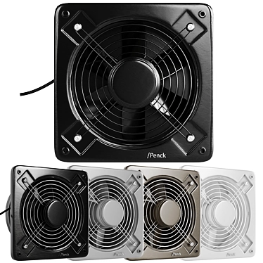 Versatile Penck Exhaust Fan - Black, White, Grey & Beige | 30x30x8 cm 3D model image 1 