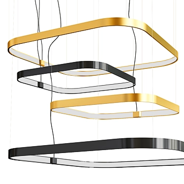 Sleek Square Chandelier 3D model image 1 