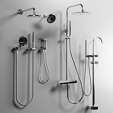 Smesiteli Bagnolux Steel Bathroom Faucet & Shower 3D model image 1 