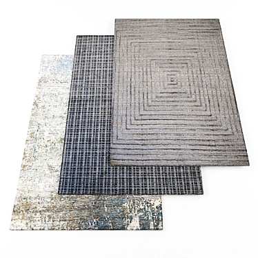 Rug Set: 5 Pieces with Textures 3D model image 1 