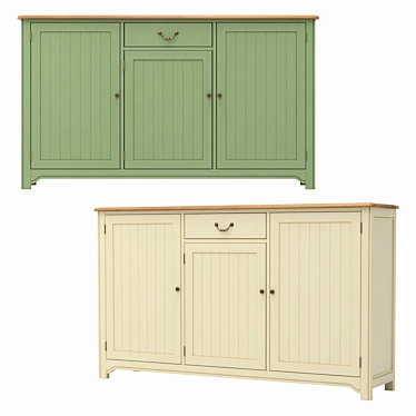 Olivia 3-Door/1-Drawer Chest: Elegant and Functional 3D model image 1 