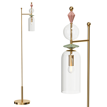 Iris Candy Glass Floor Lamp 3D model image 1 