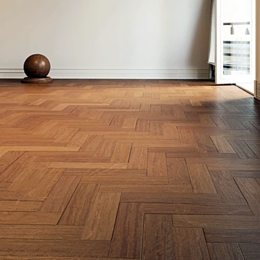 Sleek Brown Parquet Herringbone 3D model image 1 