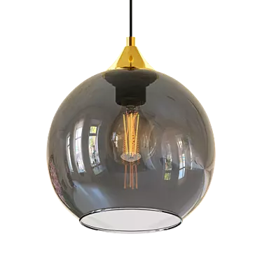 Elegant Smoky Pendant Light 3D model image 1 