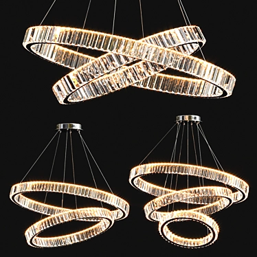 Sparkling Crystal Ring Chandelier 3D model image 1 