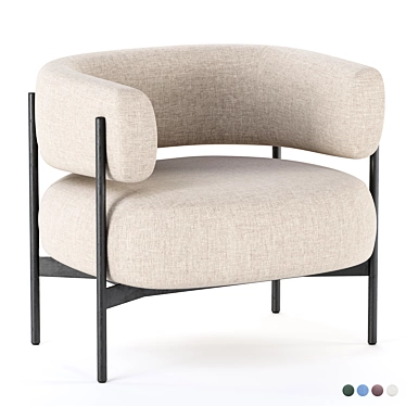 Sleek CINI Armchair: HC28 Cosmo 3D model image 1 