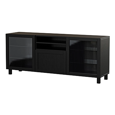 Modern Black TV Cabinet with Drawers | BESTÅ 3D model image 1 
