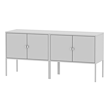 Modern Gray Wardrobe Combo 3D model image 1 