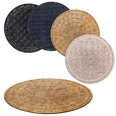 Modern Circular Rug for Stylish Living Spaces 3D model image 1 