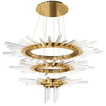 Elegant Crystal Cascade Chandelier 3D model image 1 