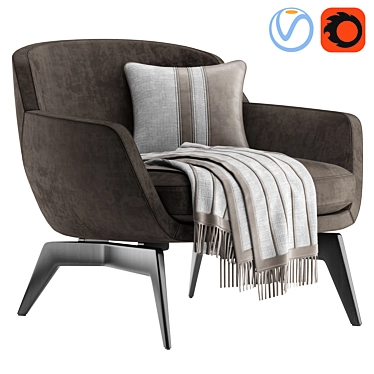 Modern Belt Armchair from Minotti 2021 Collection 3D model image 1 