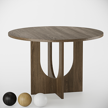 Lulu Arch Oak Dining Table 3D model image 1 