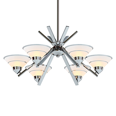 Refraction 6-Light Chandelier 3D model image 1 