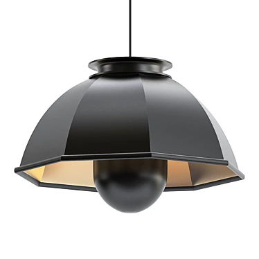 Sleek Steel Pendant Light 3D model image 1 