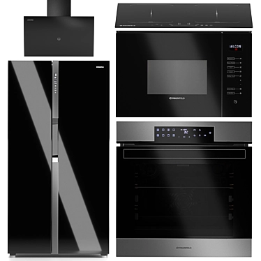 Maunfeld Kitchen Appliance Set 2: Induction Cooktop, Oven, Microwave, Hood, Fridge 3D model image 1 