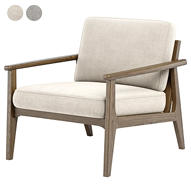 Stylish MidCentury Armchair 3D model image 1 