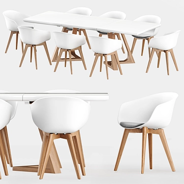 Elegant Dining Set: Libra Soft Chair & Avalon Table 3D model image 1 