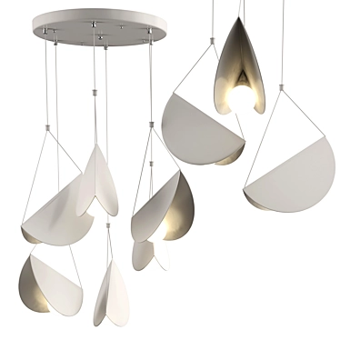 Sleek White Glider Pendant Light 3D model image 1 