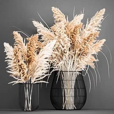 Title: Vintage White Reed Bouquet 3D model image 1 