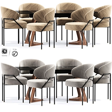 Meridiani Isetta Upholstered Chair 3D model image 1 