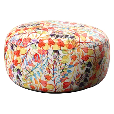 Title: MissoniHome ANTIBES Floral Canvas Pouf 3D model image 1 