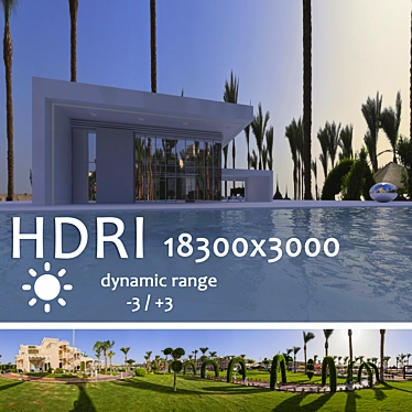 Egyptian Oasis: HDRI Daytime Pool 3D model image 1 