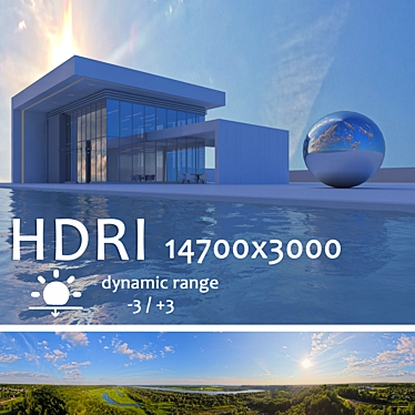 Aerial HDRI: Daylight with Pool 3D model image 1 