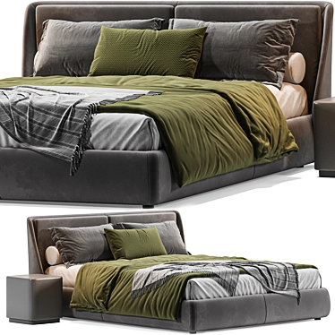 Next Color Palette Bed: Bend Italia 3D model image 1 