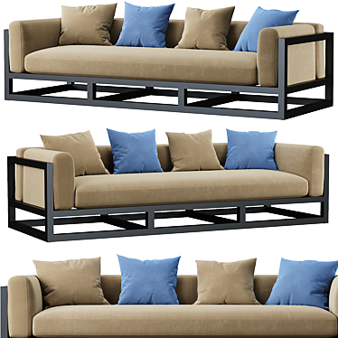 Aviara Aluminum Sofa: Sleek and Stylish Seating Solution 3D model image 1 