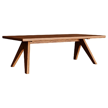 Atlanta Solid Wood Coffee Table - 127cm Length, 41.9cm Height 3D model image 1 