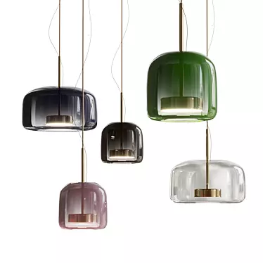 Contemporary Glass Pendant Light 3D model image 1 