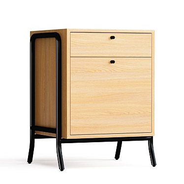 Shinola Runwell Oak File Cabinet: Classic and Functional 3D model image 1 