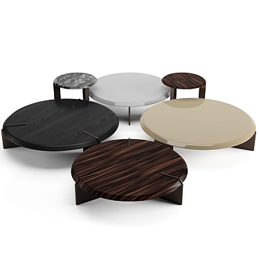 Minotti Keel Round Coffee Tables Set 3D model image 1 