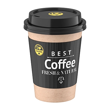 Stylish Coffee Cup with Lid 3D model image 1 
