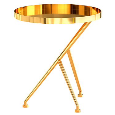 Rustic Brass Accent Table 3D model image 1 