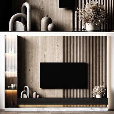 Sleek Geometry TV Wall Mount 3D model image 1 