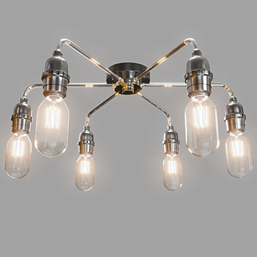 Brooklyn 5-Light Flush Ceiling Fixture 3D model image 1 