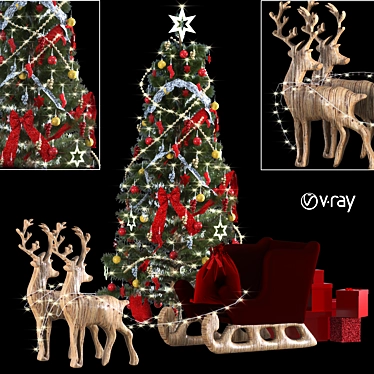 Festive Christmas Tree 2015 3D model image 1 