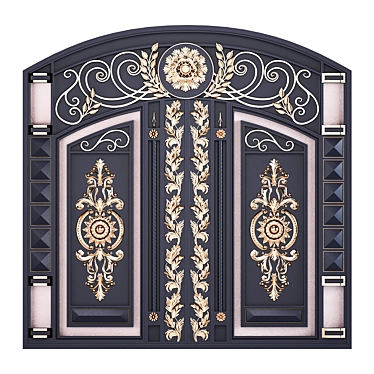 Modern Metal Gate Design 3D model image 1 