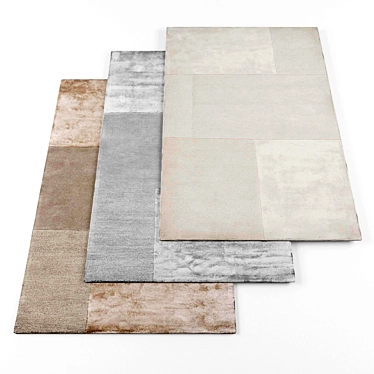 Modern 5-Piece Rug Set 3D model image 1 