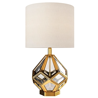 Gilded Glass Table Lamp 3D model image 1 