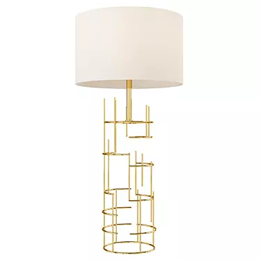 Golden Cylinder Table Lamp 3D model image 1 