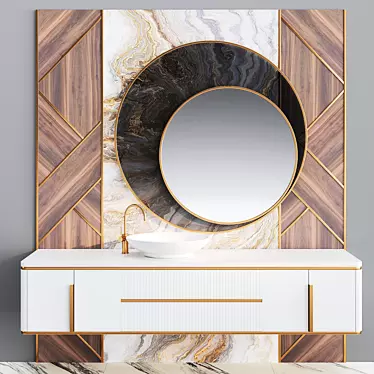 Sleek Bathroom Furniture Set 3D model image 1 