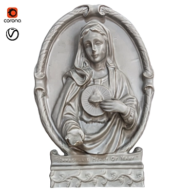 Divine Mary Inscription 3D model image 1 